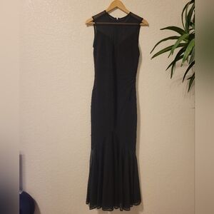Betsy & Adam Long Black Sleeveless Mermaid Dress size 7/8